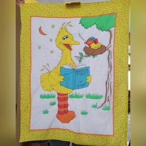 VINTAGE BIG BIRD SESAME STREET  QUILTED WALL HANGING MUPPETS HOMEMADE NURSERY